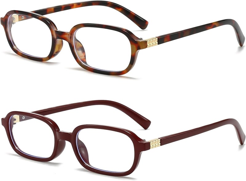 Breaksun Retro Rectangle Glasses for Women Men Small Square Blue Light Blocking Glasses Vintage Eyeglasses - Image 1